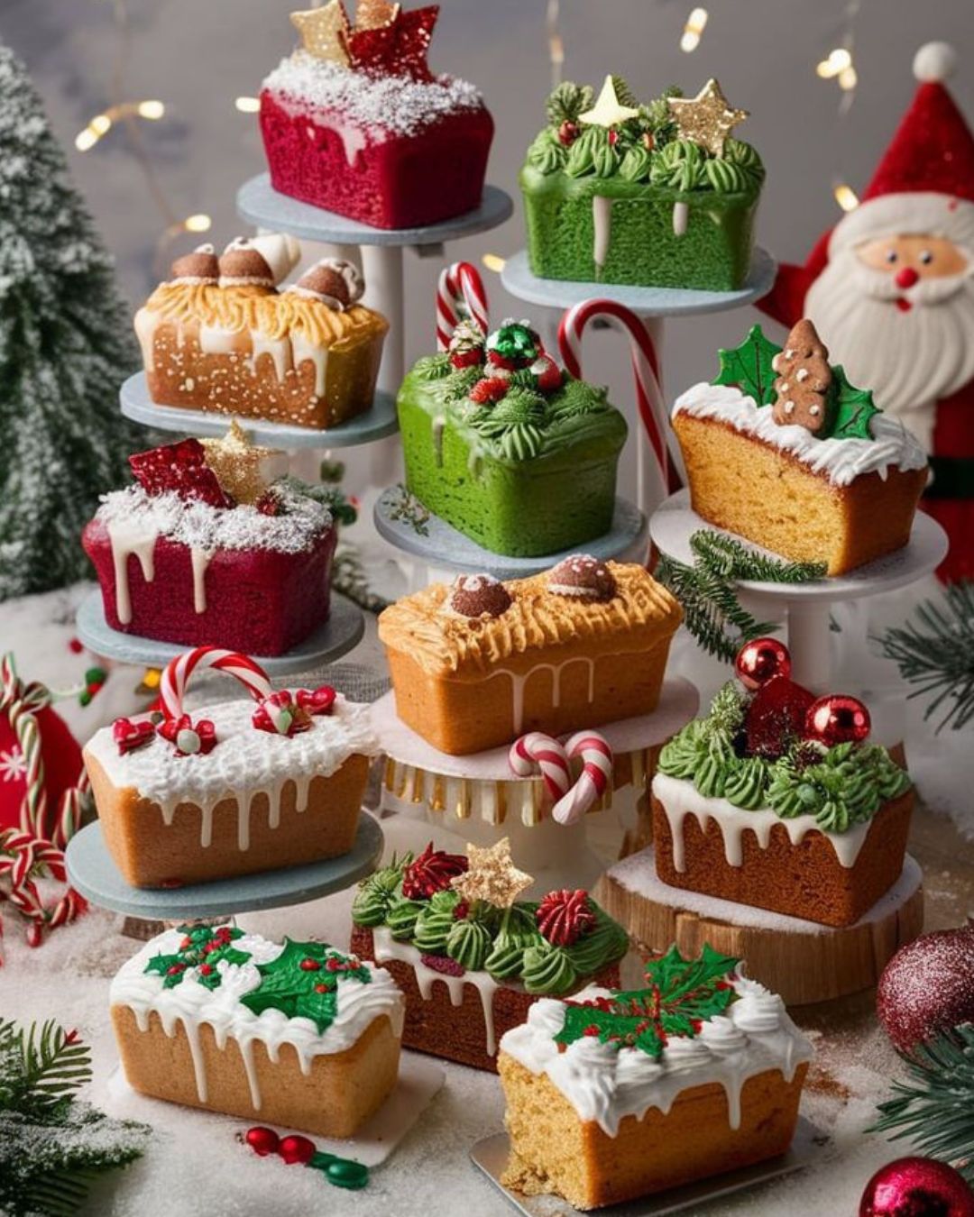 Budines Natalinos: Laranja, Frutos Secos, Veludo Vermelho, Baunilha e Cubos com Toque de Natal